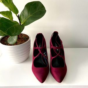New Burgundy Suede Heels